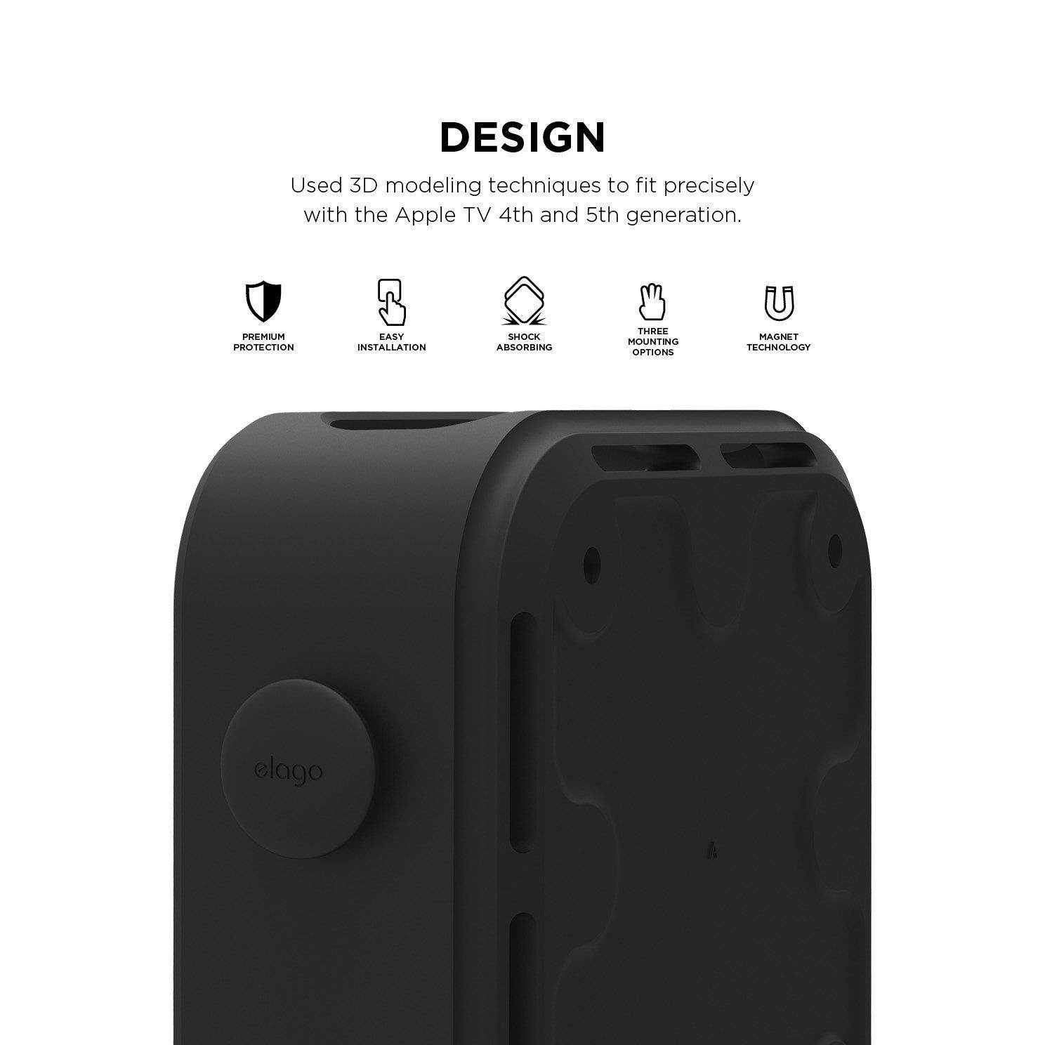 elago Multi Mount + R1 Intelli Case [Plus Package][Compatible with Apple TV 4K / 4th Generation]
