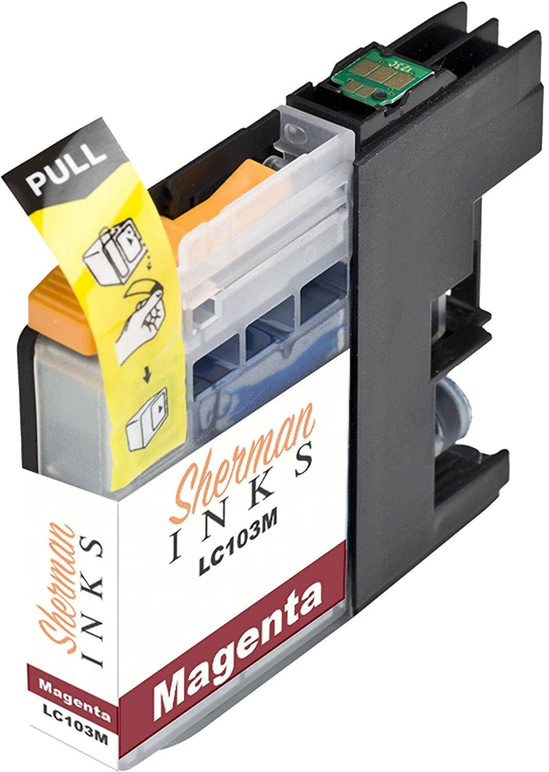 Sherman Replacement Ink Cartridge 12 Pack LC103 for Printer: Brother DCP-J152W MFC J245 J285DW J4310DW J4410DW J450DW J4510DW J4610DW J470DW J4710DW J475DW J650DW J6520DW J6720DW J6920DW J87