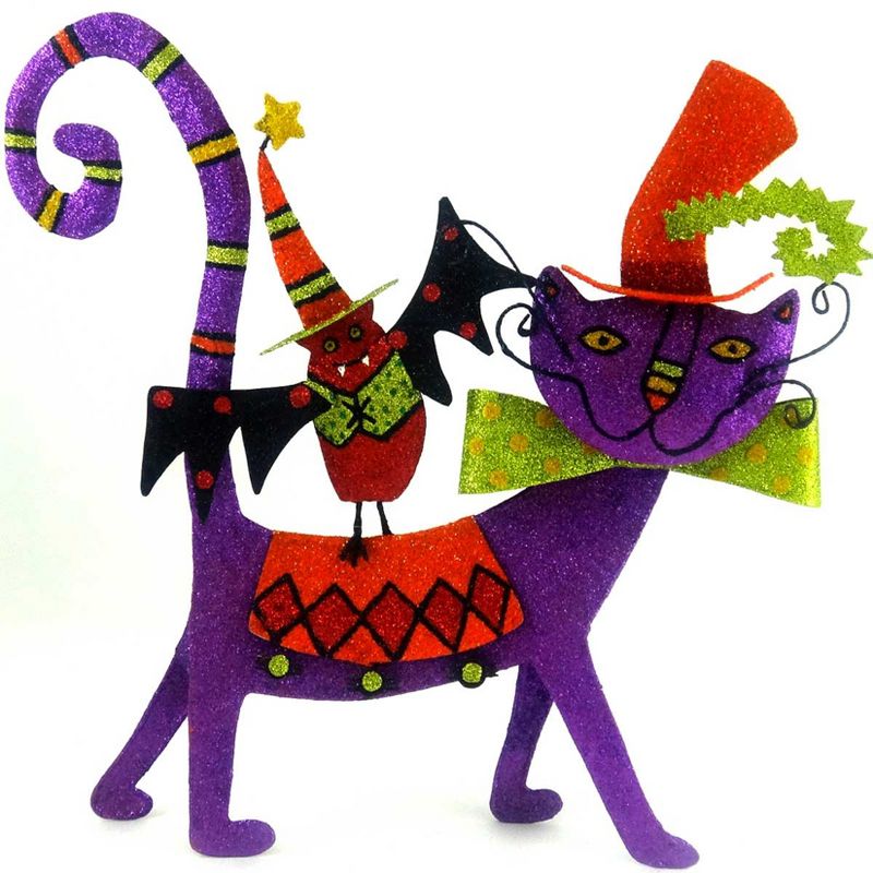 Halloween Booville Cat Bat Tophat  -  Decorative Figurines