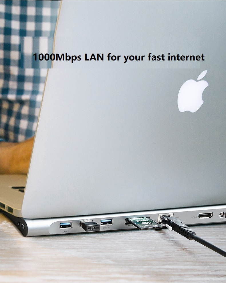 Baseus 10-in-1 USB-C Type-C Super HUB with 4K HDMI 1080p VGA 1000Mbps LAN SD TF PD 3 x USB3.0 Audio Dock, Notebook Docking Stand, Your Efficient Office Toolkit, 10 in 1 USB C HUB Docking for Laptop.