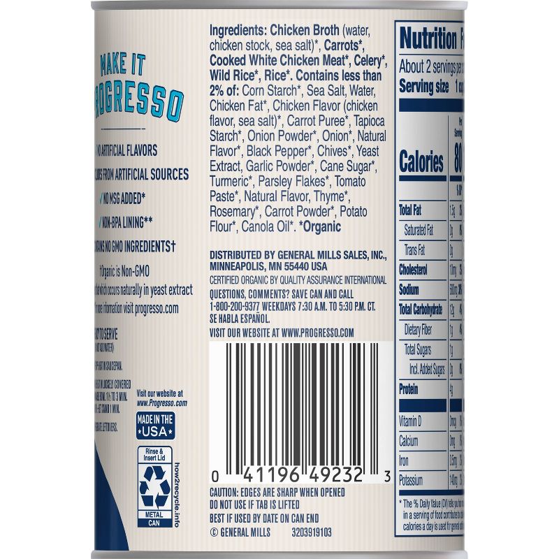 Progresso Organic Wild Rice Soup 14oz