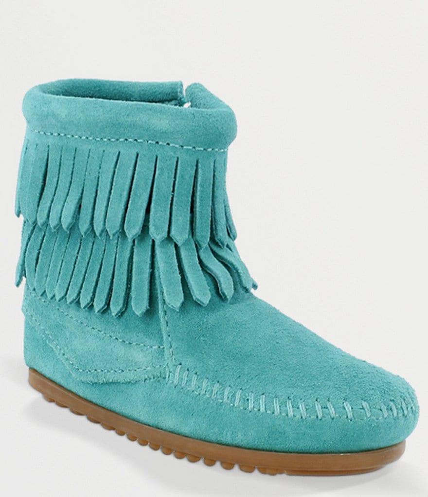 Minnetonka Girls' Double Fringe Suede Boots (Toddler)