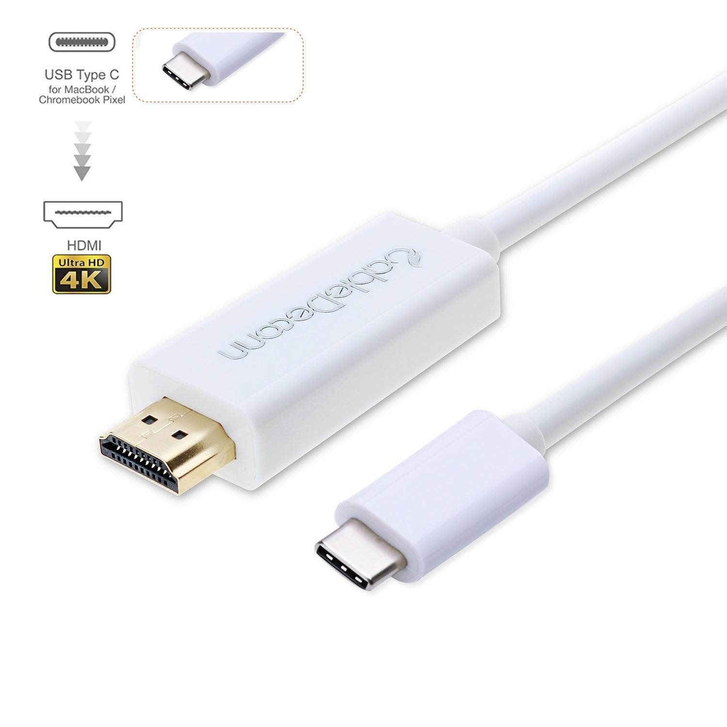 CableDeconn USB 3.1 Type C to HDMI 4K HDTV Adapter Cable for Laptop 1.8m