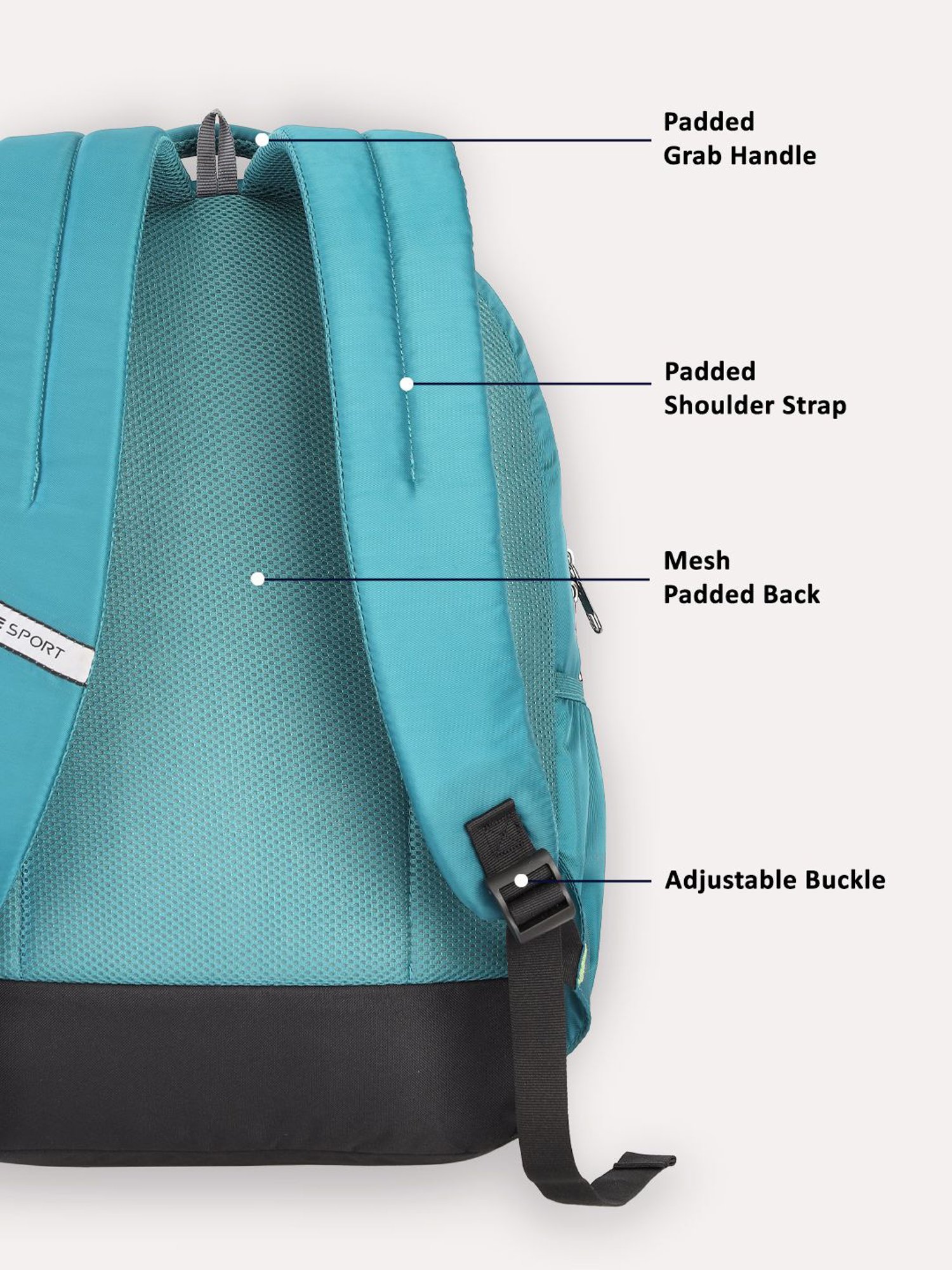 Lavie Sport Zolt X 34L Laptop Backpack For Men & Women | College Bag For Boys & Girls (Teal)