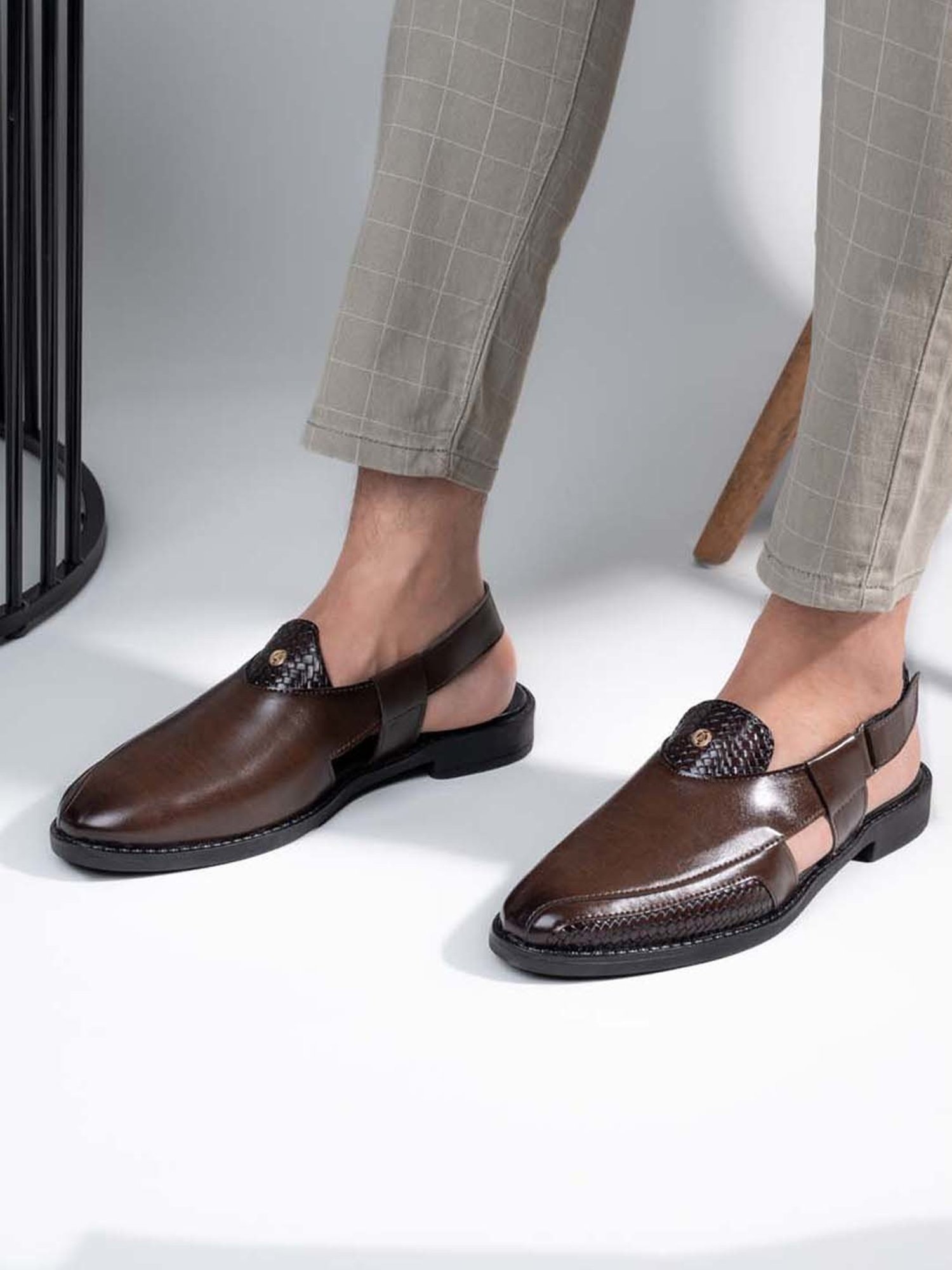 Alberto Torresi 
 Men's Brown Back Strap Sandals