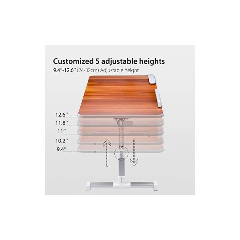 Size] Neetto Height Adjustable Laptop Bed Desk, Portable Laptop Table Standing Desk, Sofa Breakfast Tray With Foldable Legs, Notebook Stand Reading Holder for Couch Floor Kids - American Cherry