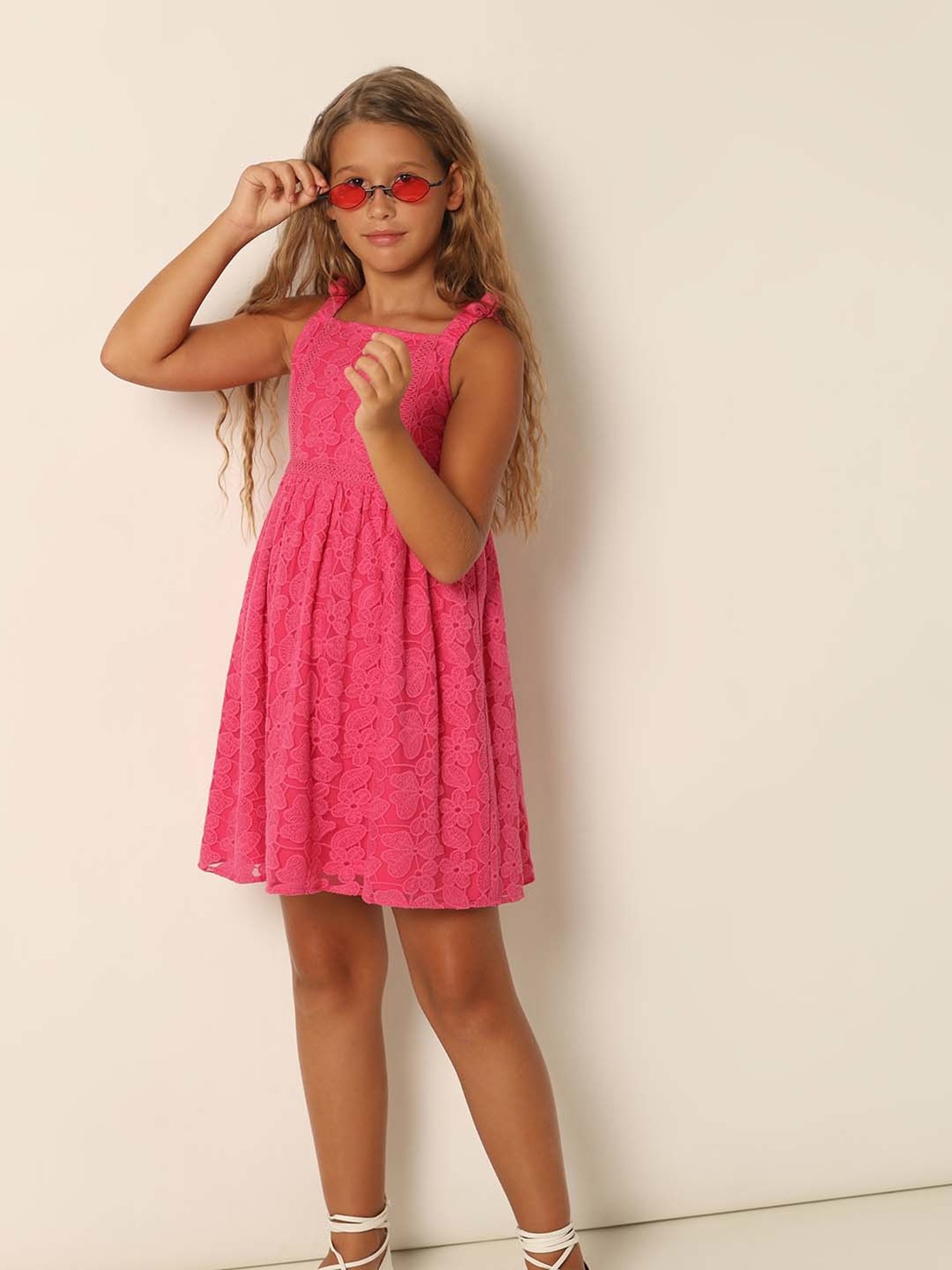 Peppermint Kids Black & White Printed Full Sleeves Dress