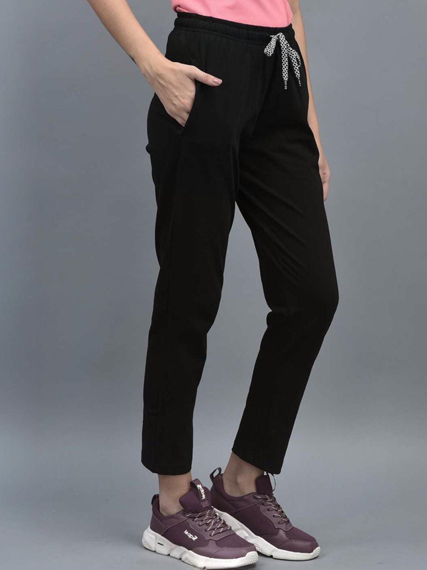 Dollar Black Cotton Track Pants