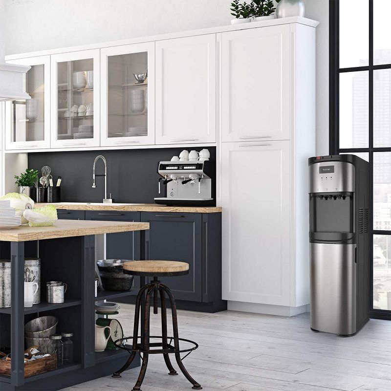 Home Labs Bottom Loading Water Dispenser in Silver and Black