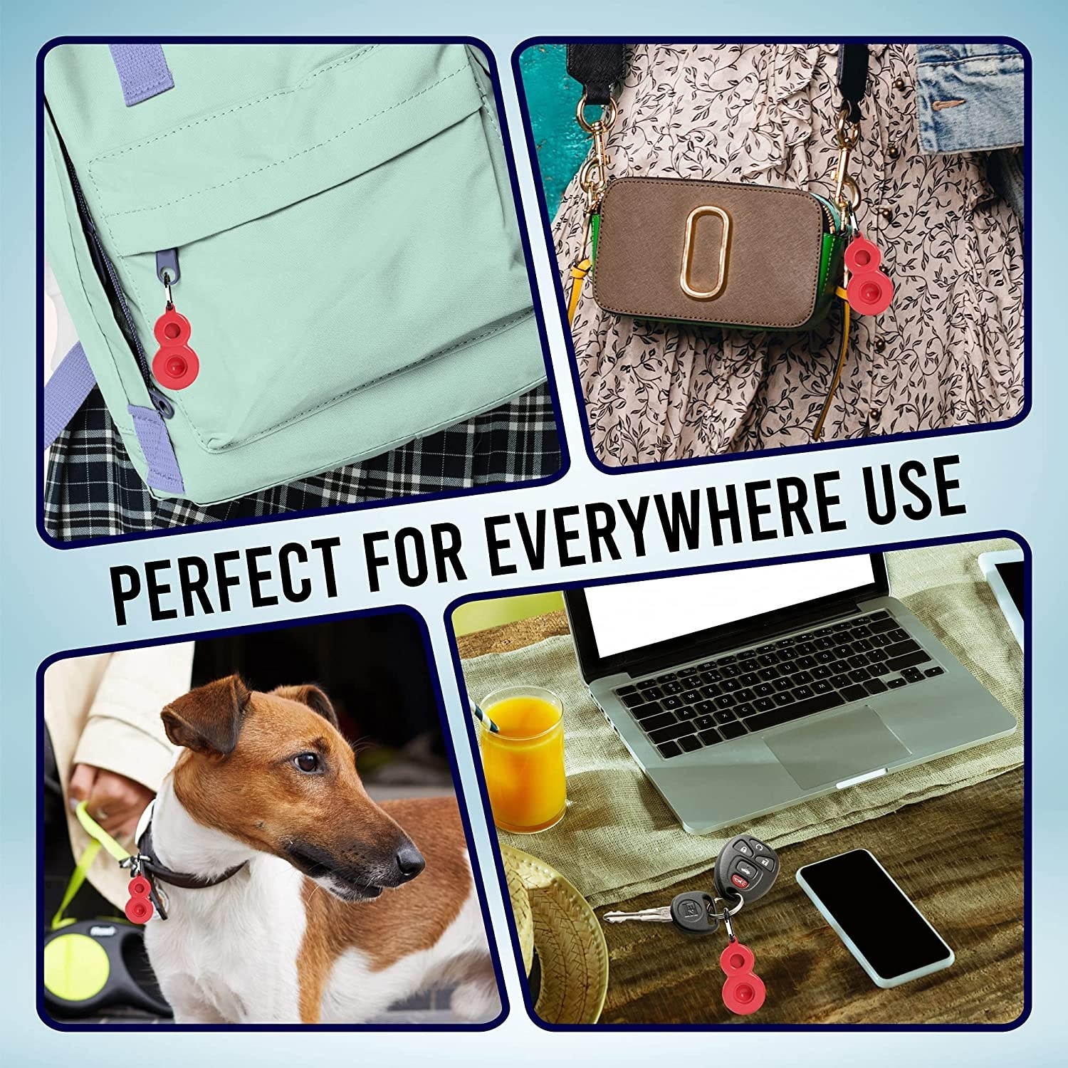 UNIV AirTag Case Keychain Fidget Popper, Silicone Protective Cover for Apple Air Tag Key Finder Tracker Holder, Keyring for Apple Air Tag - Secure - Key Ring Airtag Accessories