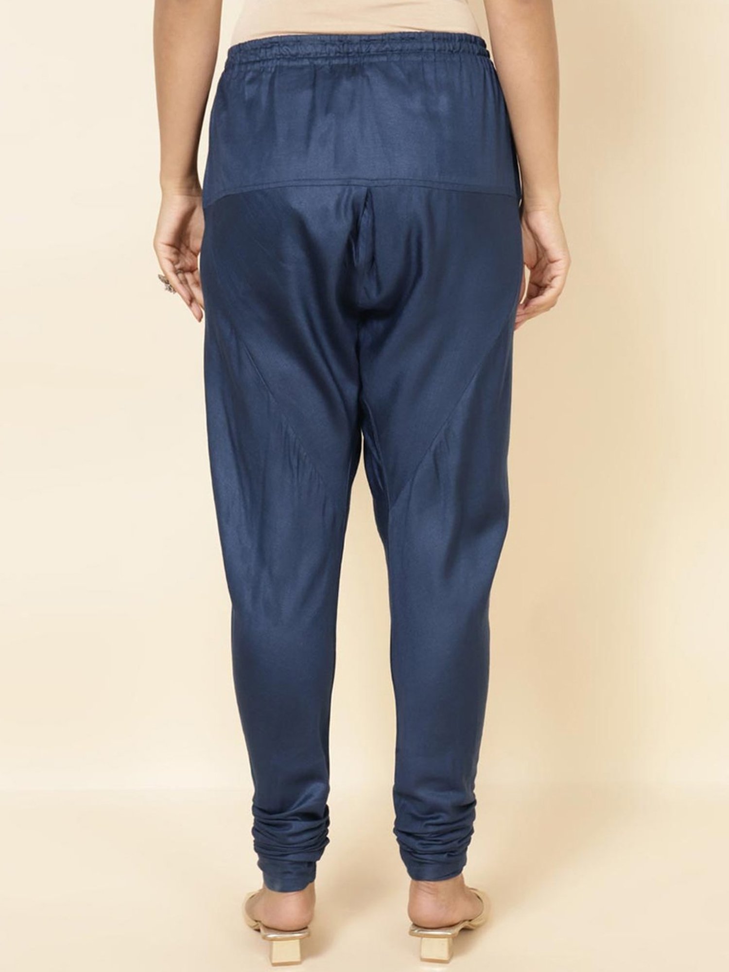 Saffron Threads Black Elasticated Palazzos