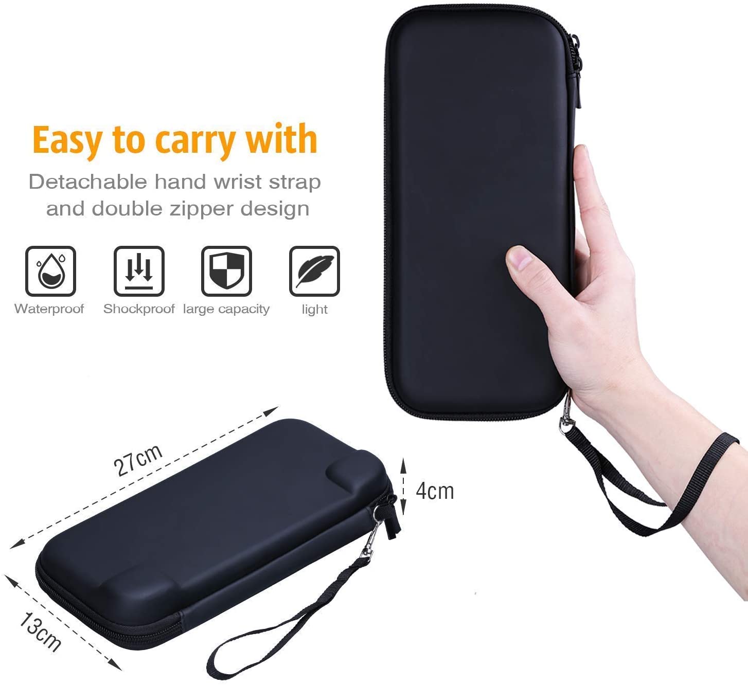 AISITIN Nintendo Switch Case - Nintendo Switch Carry Case Pouch + Switch Cover Case + HD Switch Screen Protector + Thumb Grips Caps for Nintendo Switch Console Accessories