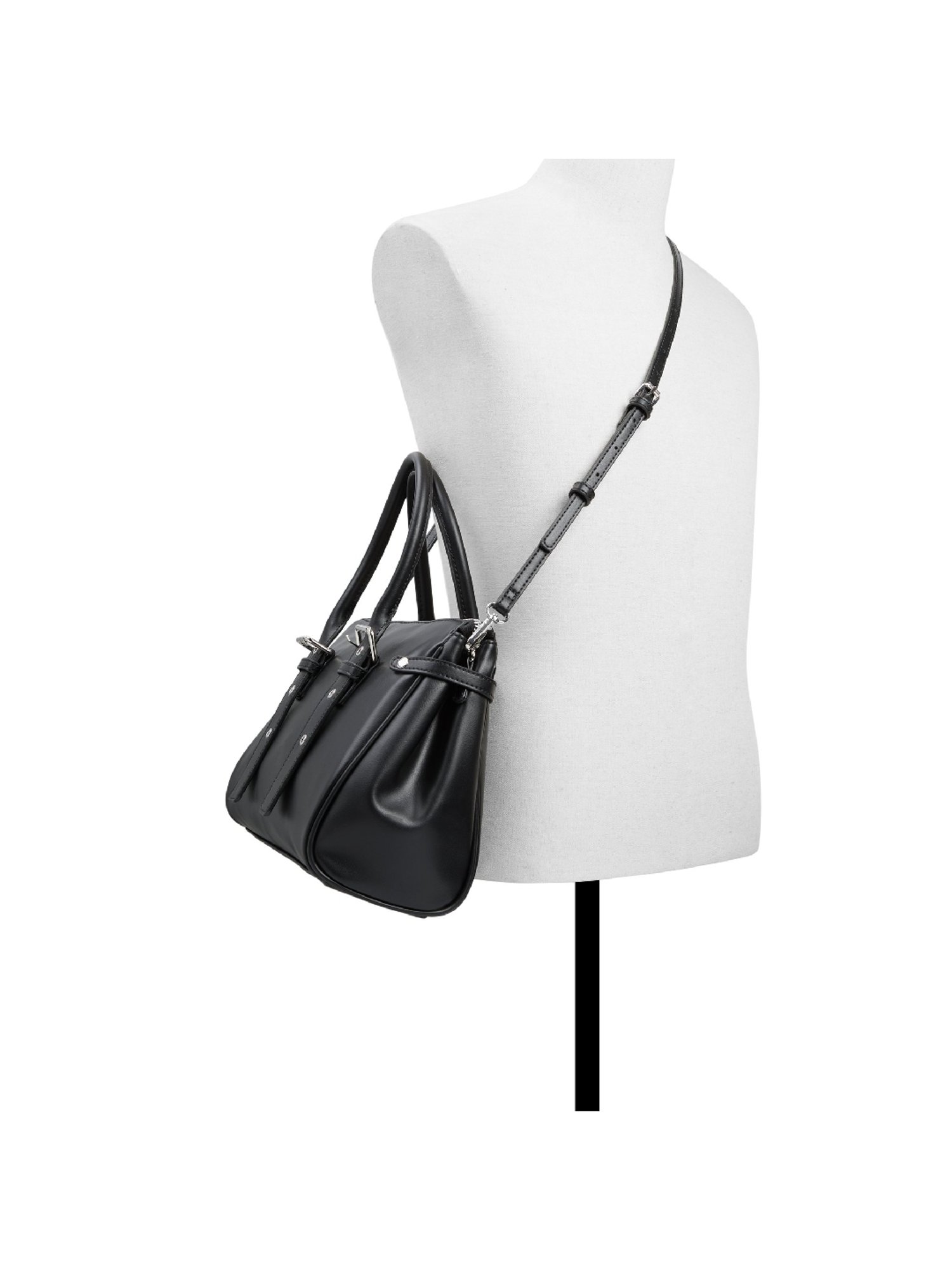 Call It Spring Black Solid Large Satchel Handbag