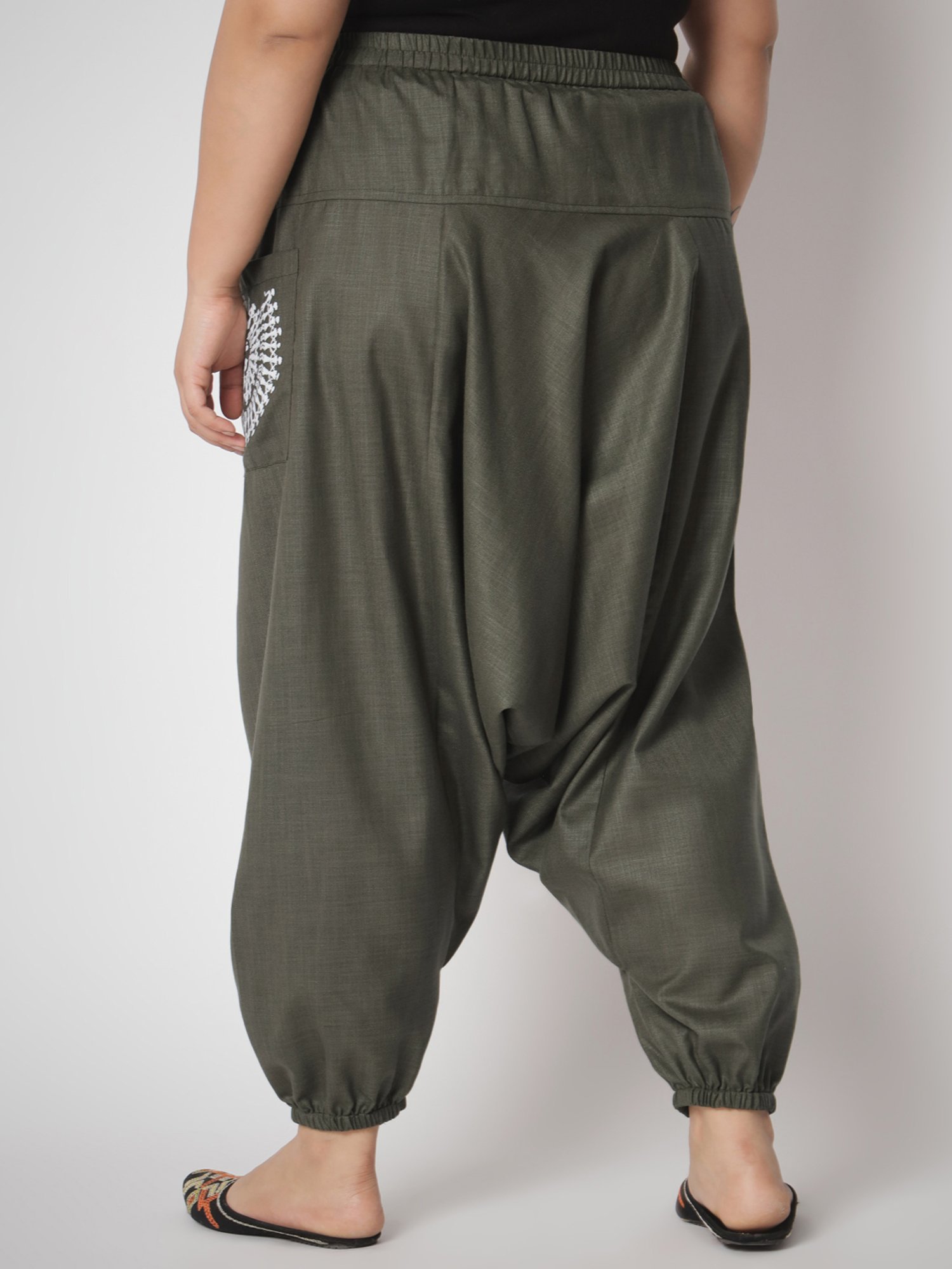 9rasa Olive Printed Plus Size Pants