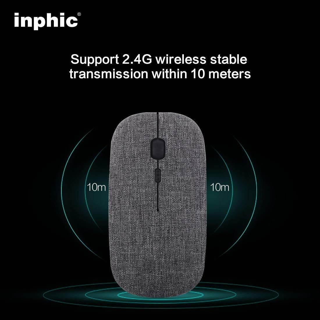Rechargeable Wireless Mouse Mini Cordless Mice with USB Nano,Silent Click, Ultra Light & Slim for Dell/Apple/HP/Thinkpad PC Computer,Laptop,MacBook (Black Wood Grain)