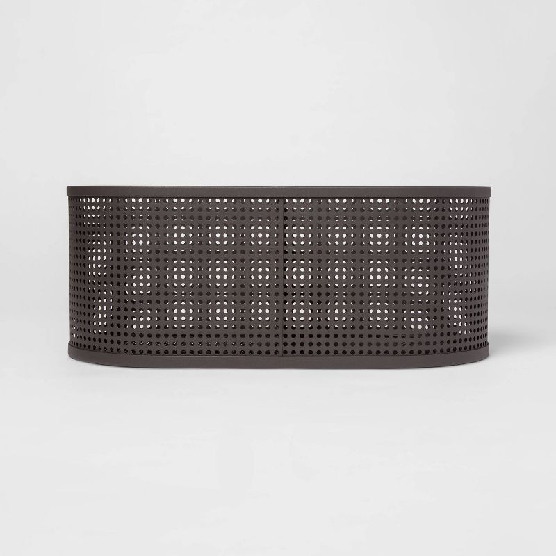 Oval Metal Bin Divider With Powder Coated Finish And Mesh Bottom Dark Gray - Project 62™