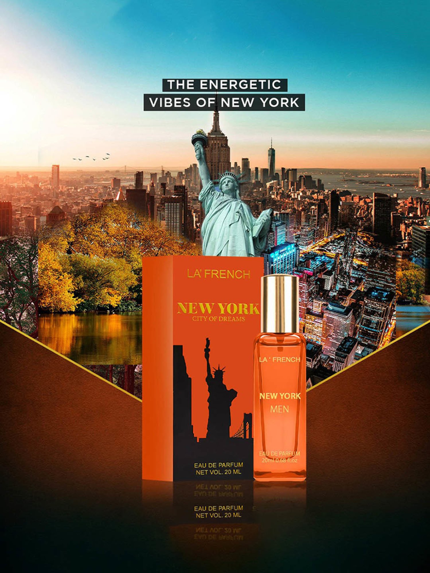 La'french New York City of Dreams Eau de Parfum for Men - 20 ml