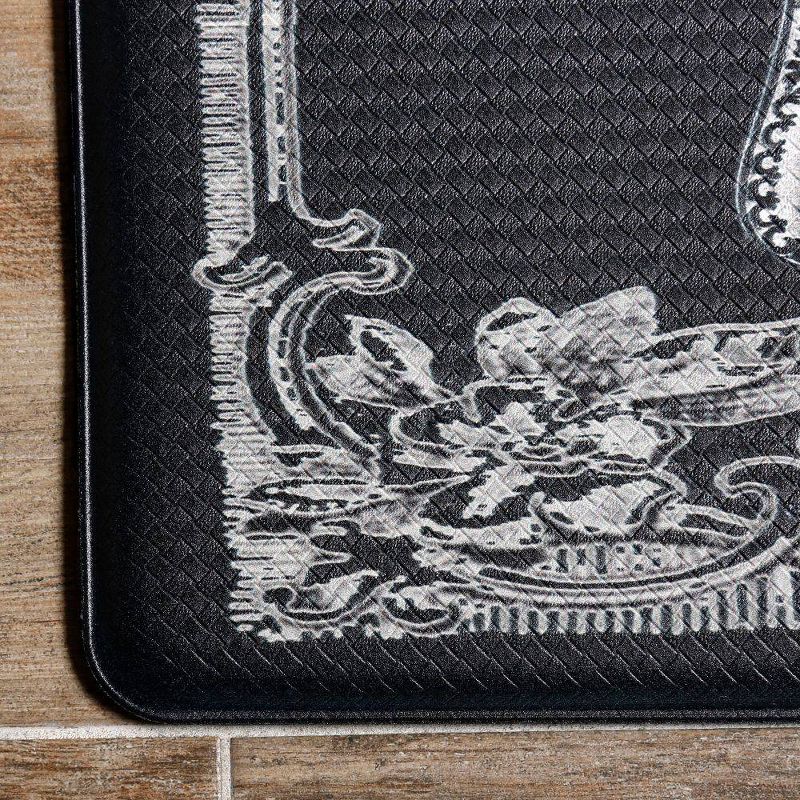 Home Dynamix 19" x 35" Cafe Kitchen Mat Back/White