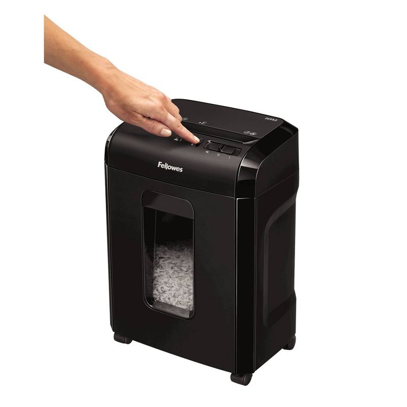 Fellowes MicroCut Shredder with Wastebasket, 10 Sheet Capacity - Black