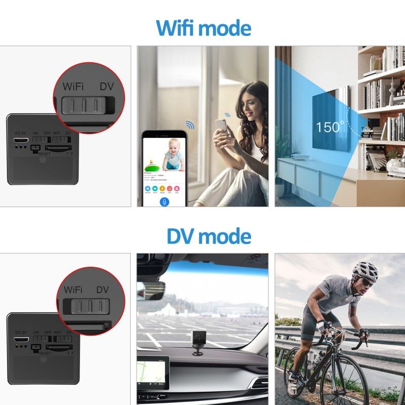 Vstarcam C90S Mini Spy Camera Hidden Nanny Camera with Night Vision and Motion Detection - Wireless for Indoor Outdoor Use - 1080p HD Recording - 2-in-1 WiFi/DV Mode - for Home or Business with 64GB