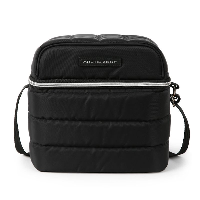 Arctic Zone Crossbody Quilted Lunch Bag - Black