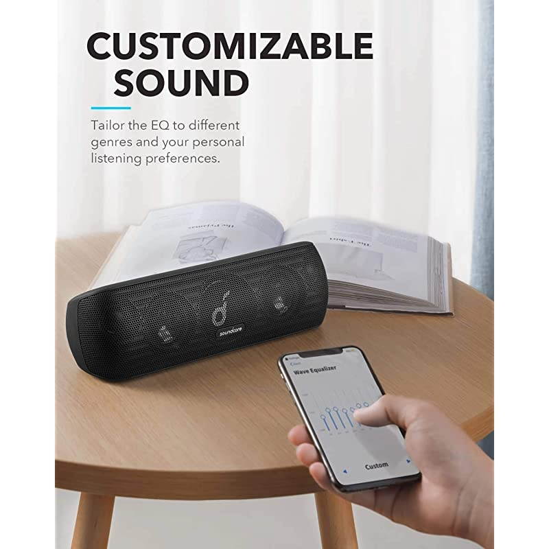 Soundcore Motion+ Bluetooth Speaker with HiRes 30W Audio Extended Bass and Treble Wireless HiFi Portable Speaker with App Customizable EQ 12Hour Playtime IPX7 Waterproof and USBC