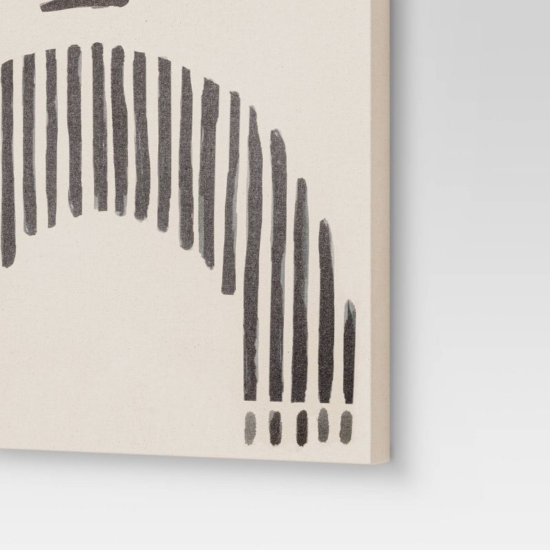 24" x 30" Lines on Linen Framed Wall Art Black - Project 62™