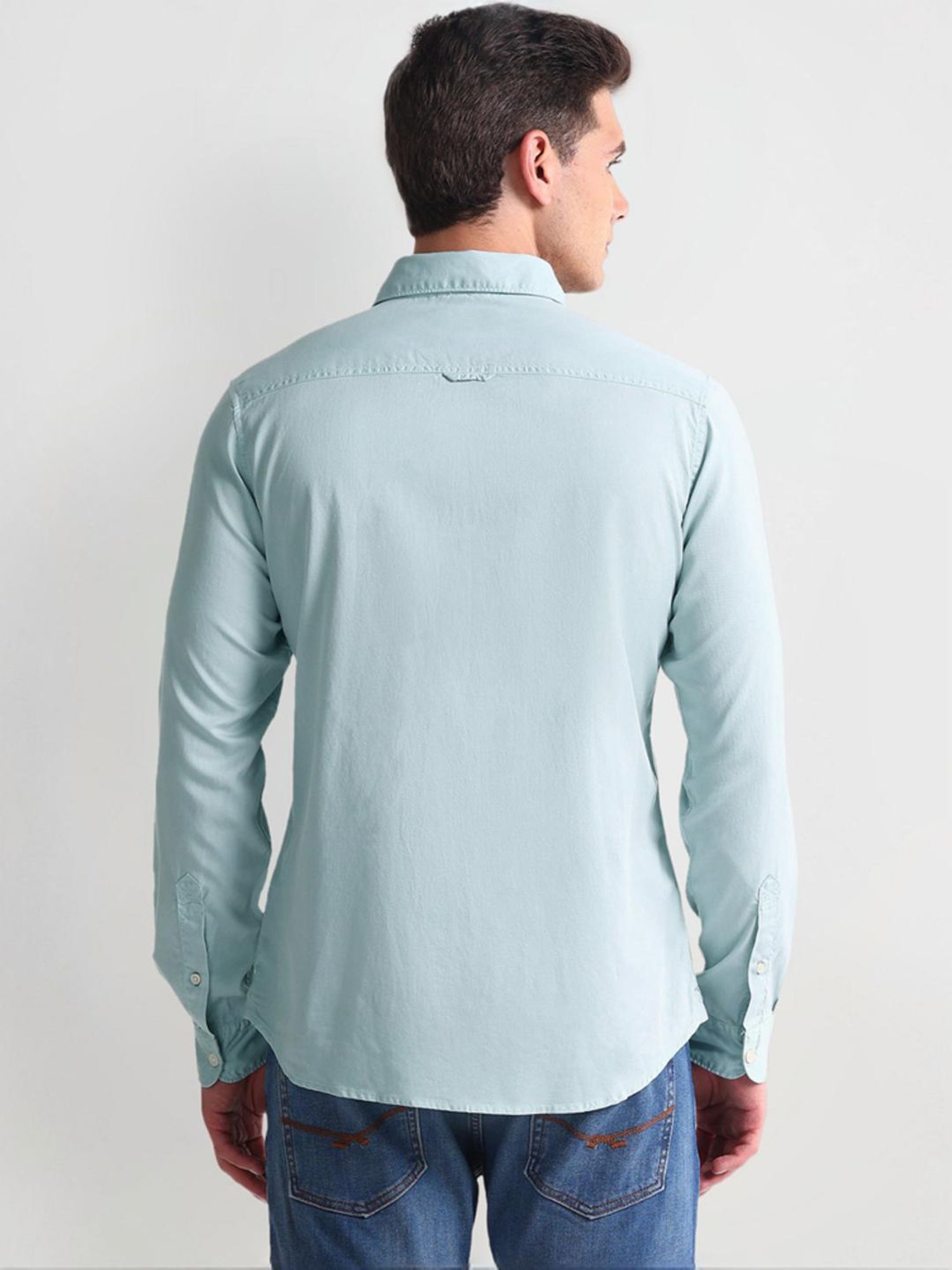 U.S. Polo Assn. Green Cotton Slim Fit Shirt