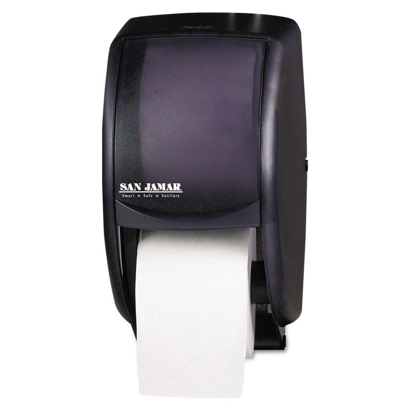 San Jamar Duett Standard Bath Tissue Dispenser 2 Roll 7 1/2w x 7d x 12 3/4h Black Pearl R3500TBK