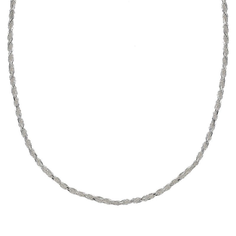 Sterling Silver Rope Chain Necklace - Silver (18")
