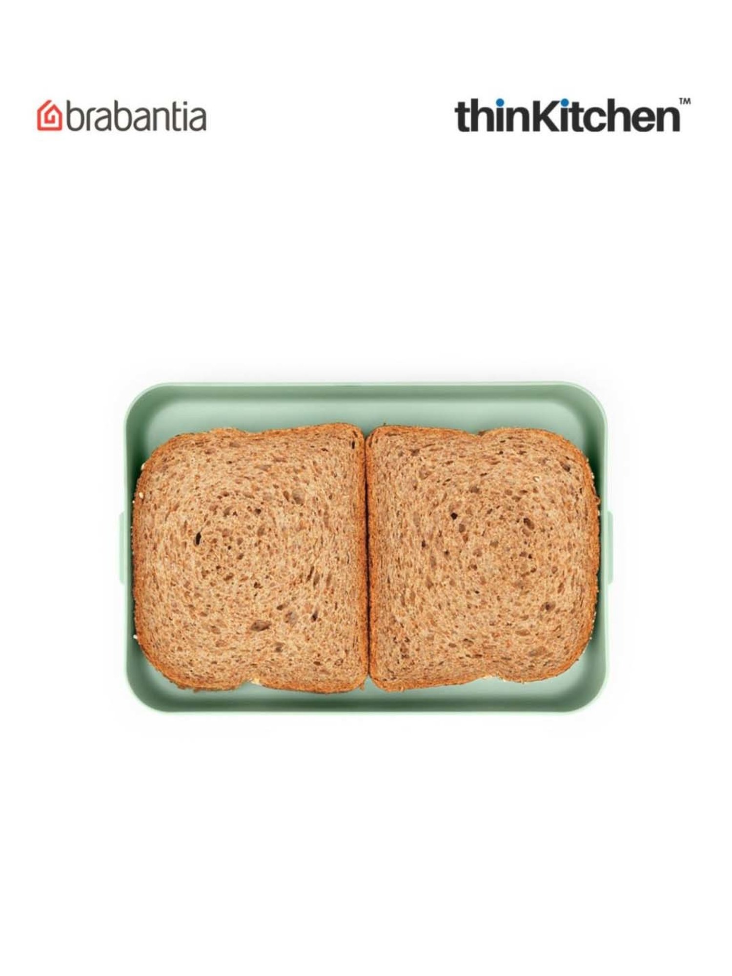 Brabantia Green Plastic Make & Take Flat Lunch Box (1.1 L)