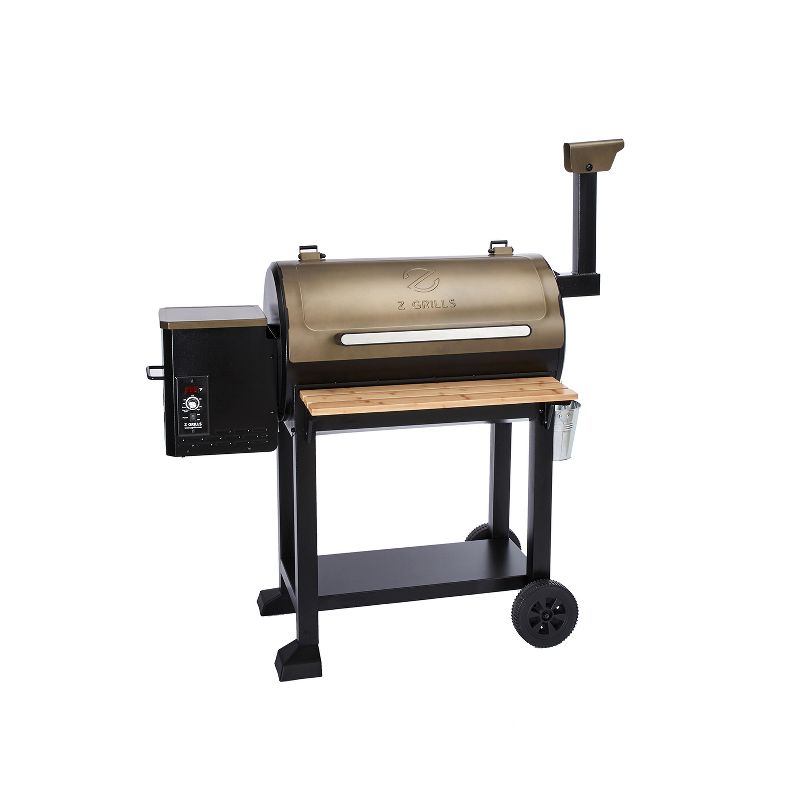 Z GRILLS ZPG-5502G 8 in 1 Wood Pellet Grill Smoker for Outdoor BBQ Cooking with Digital Temperature Control, Bronze, 552 Sq In