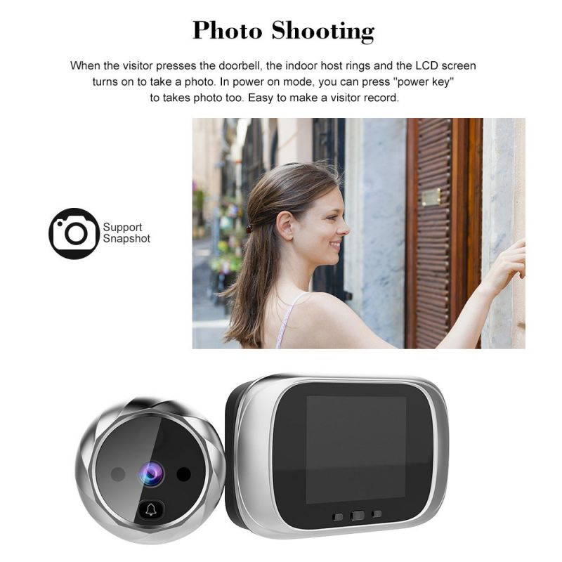 Digital Door Viewer Peephole Door Camera Doorbell 2.8-inch LCD Screen Night Vision Photo Shooting Digital Door Monitoring for Home Security