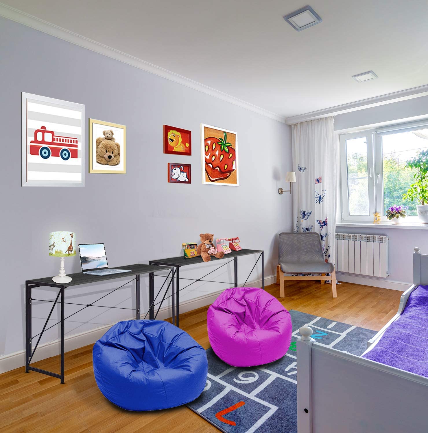 Folding Table Computer Desk, Modern Home Office Desk for PC or Laptop, Gaming Study Work Writing Foldable Desk Table for Small Spaces, Gray Wood Desk, 39 Inches