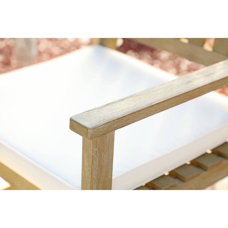 Zen 4pc Outdoor Wood Chat Set with Cushions - Natural - Coaster