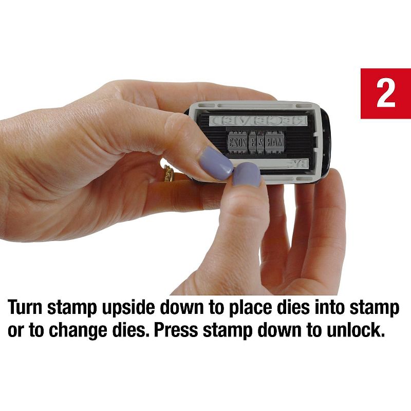 2000 Plus Economy Message Dater 4 Messages Red/Blue 1 3/4 x 15/16 065005