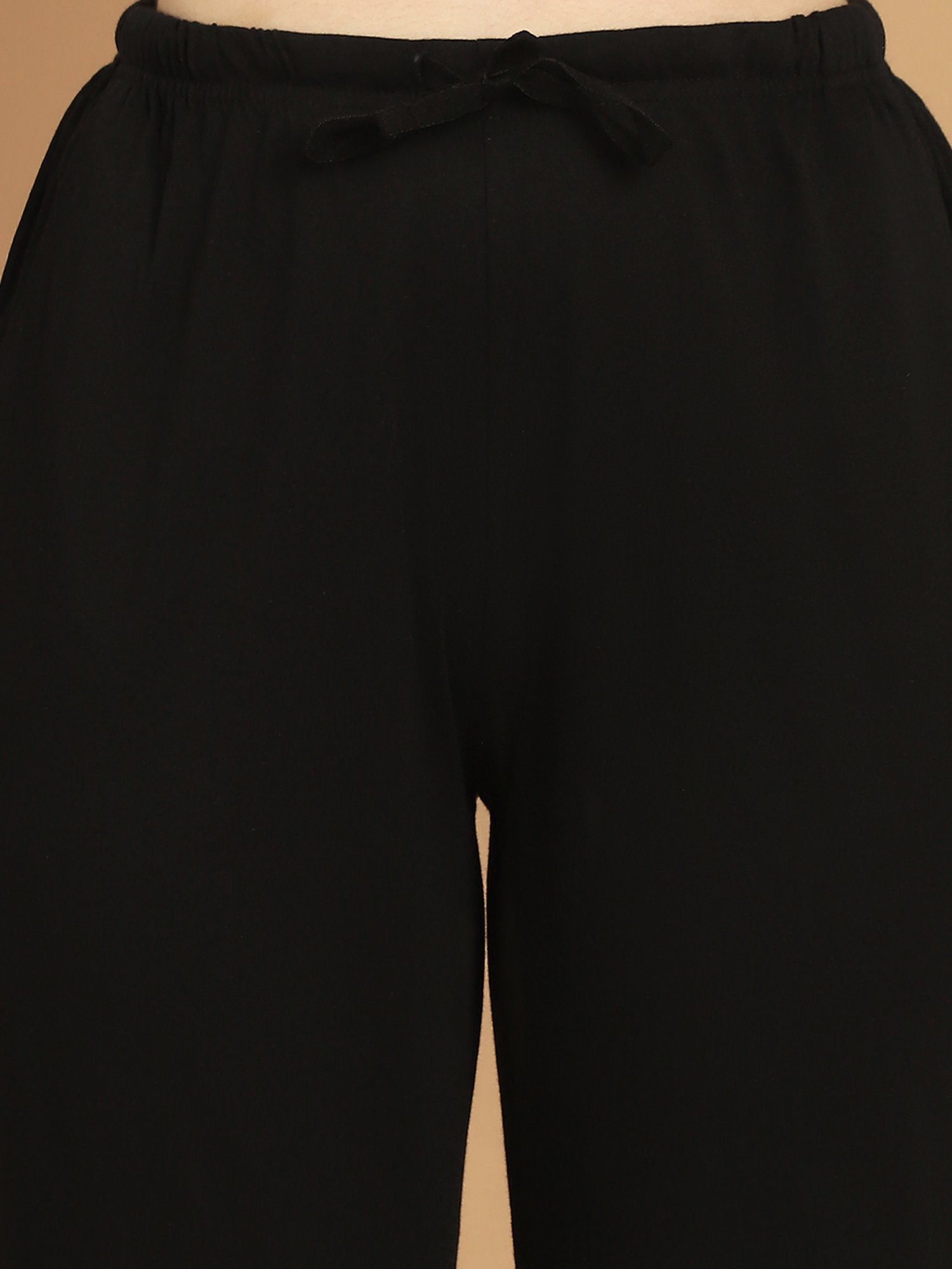 Kanvin Pink & Black Cotton Printed Tunic Pyjamas Set