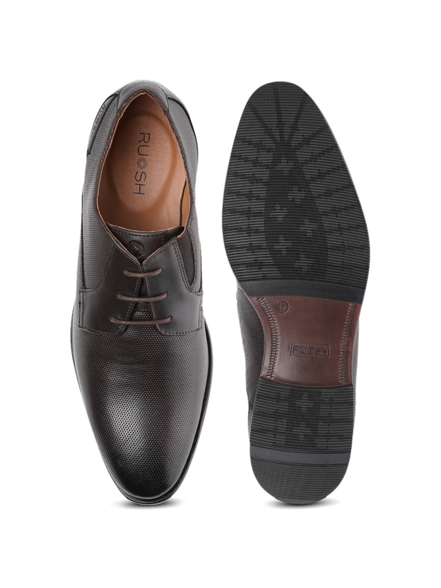 Ruosh Men's Dark Brown Derby Shoes