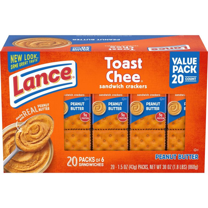 Lance Real Peanut Butter Toast Chee Cracker Sandwiches - 30.3oz - 20ct