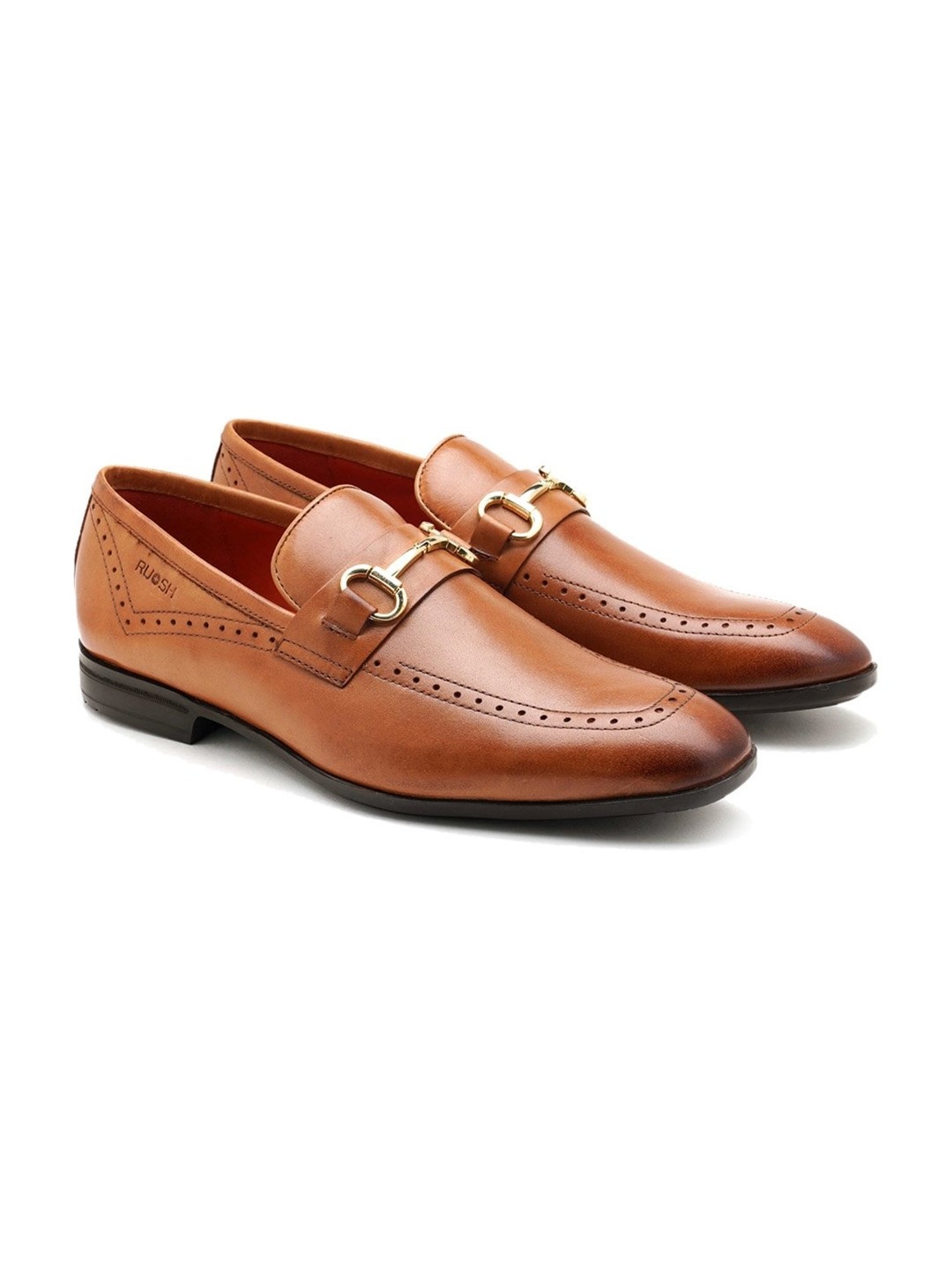 Ruosh Men's Tan Formal Loafers
