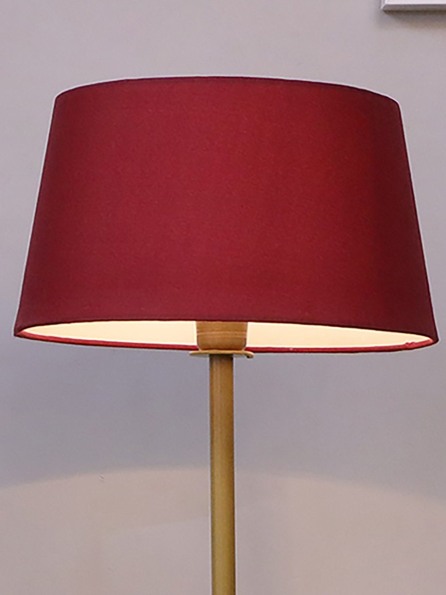 Homesake Red & Golden Metal Standing Floor Lamp with Bulb and Floor Switch (Iron Legs)