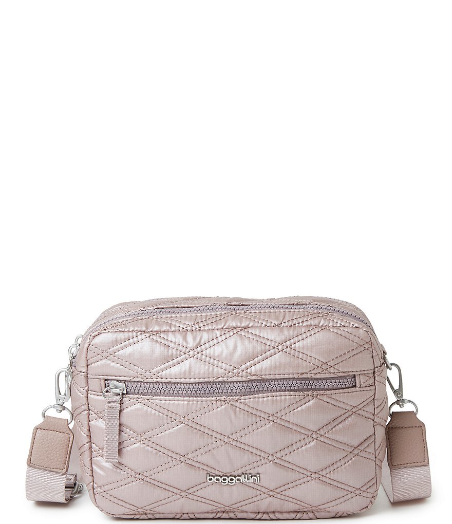 Baggallini Quilted Multi-Compartment Double Zip Crossbody Bag