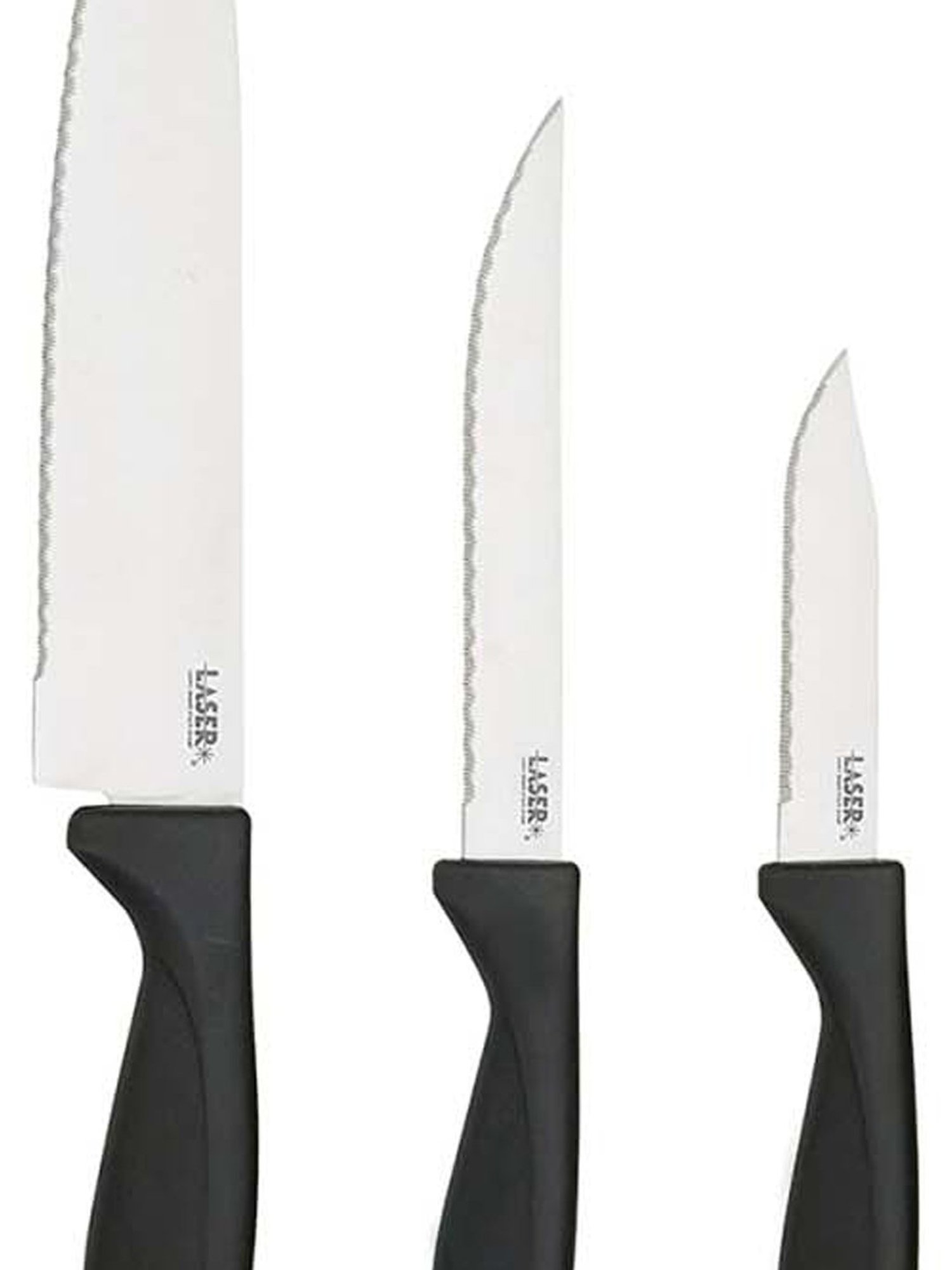 RICHARDSON SHEFFIELD Laser Silver & Black Stainless Steel Cuisine Knife - Set of 1
