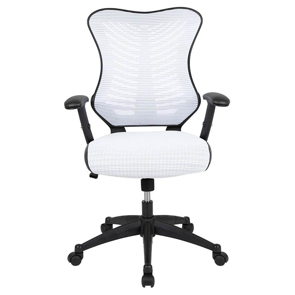 High Back Designer White Mesh Executive Swivel Ergonomic Office Chair with Adjustable Arms