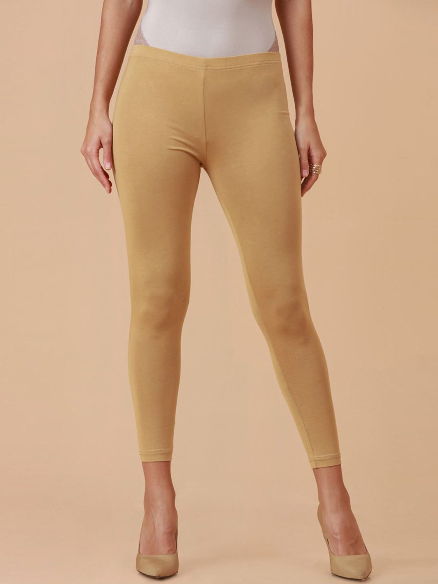 Soch Golden Cotton Mid Rise Leggings