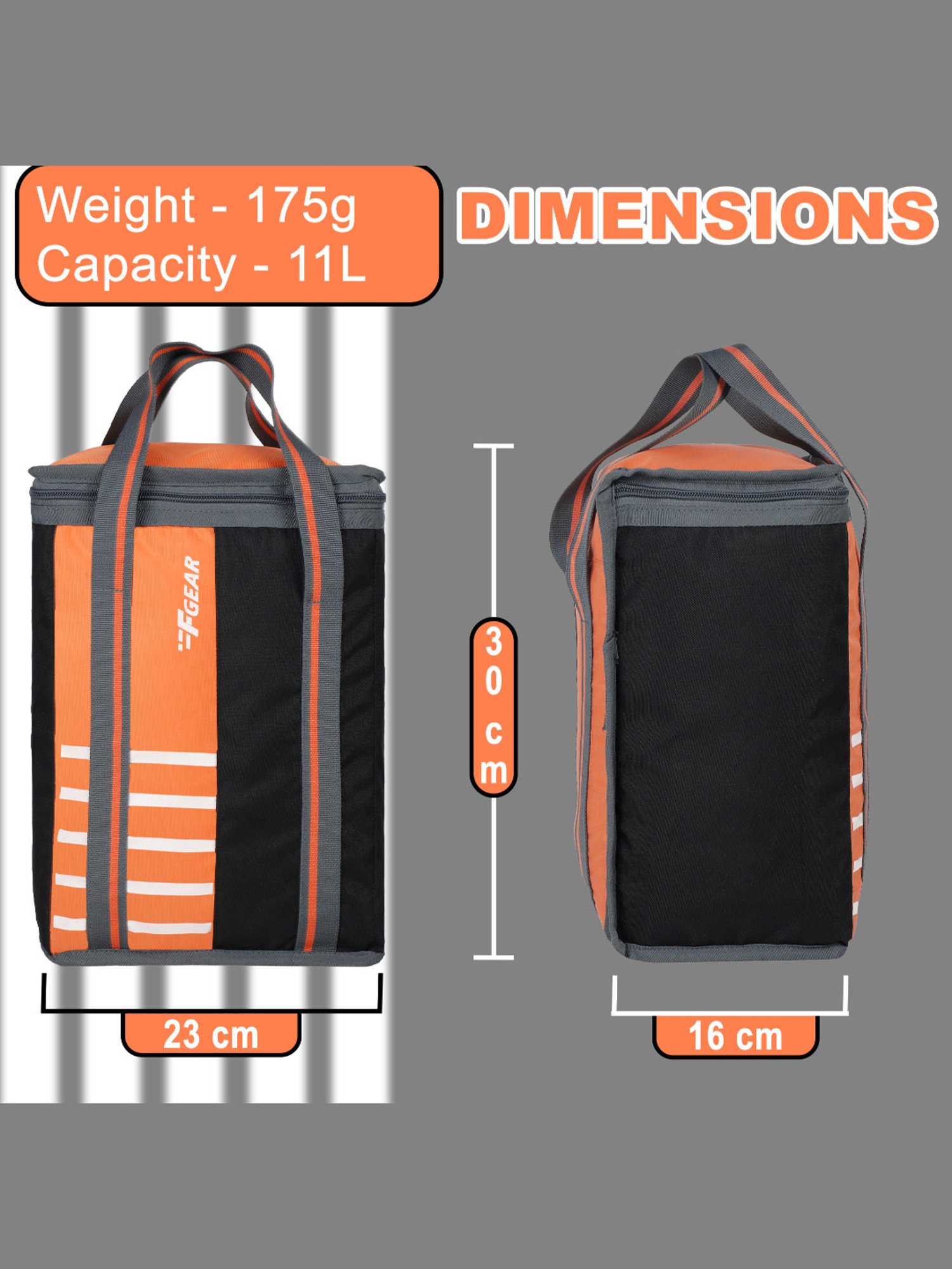 F Gear Munch Orange Medium Lunch Bag