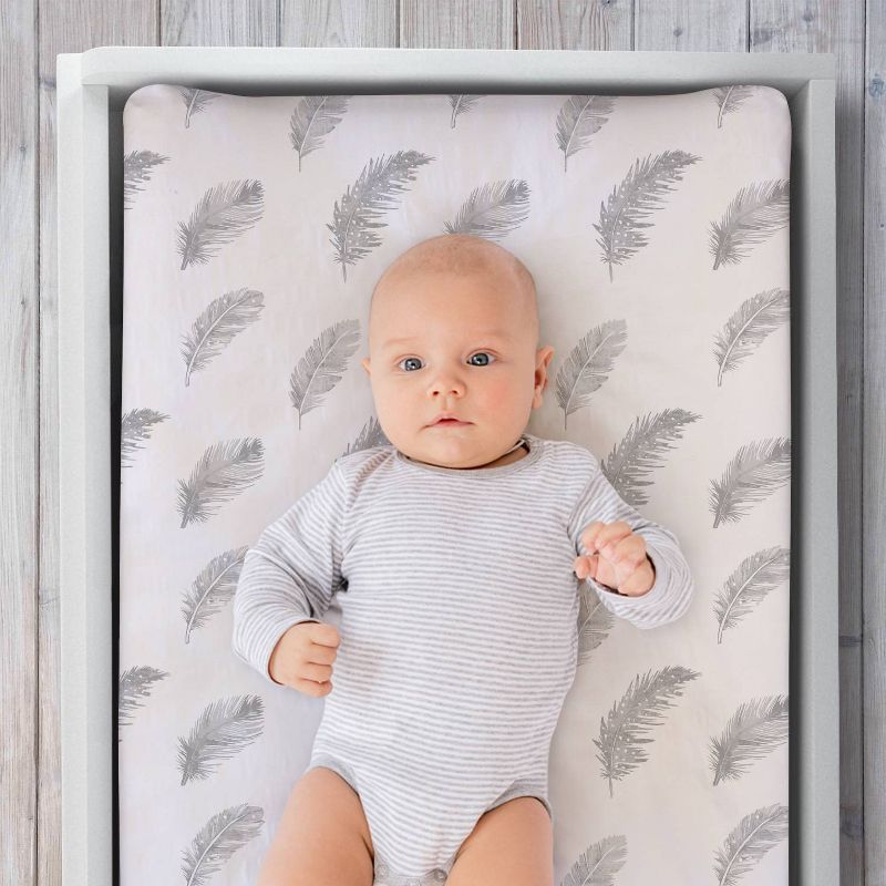 The Peanutshell Farmhouse Feather Changing Pad Cover - Feathers