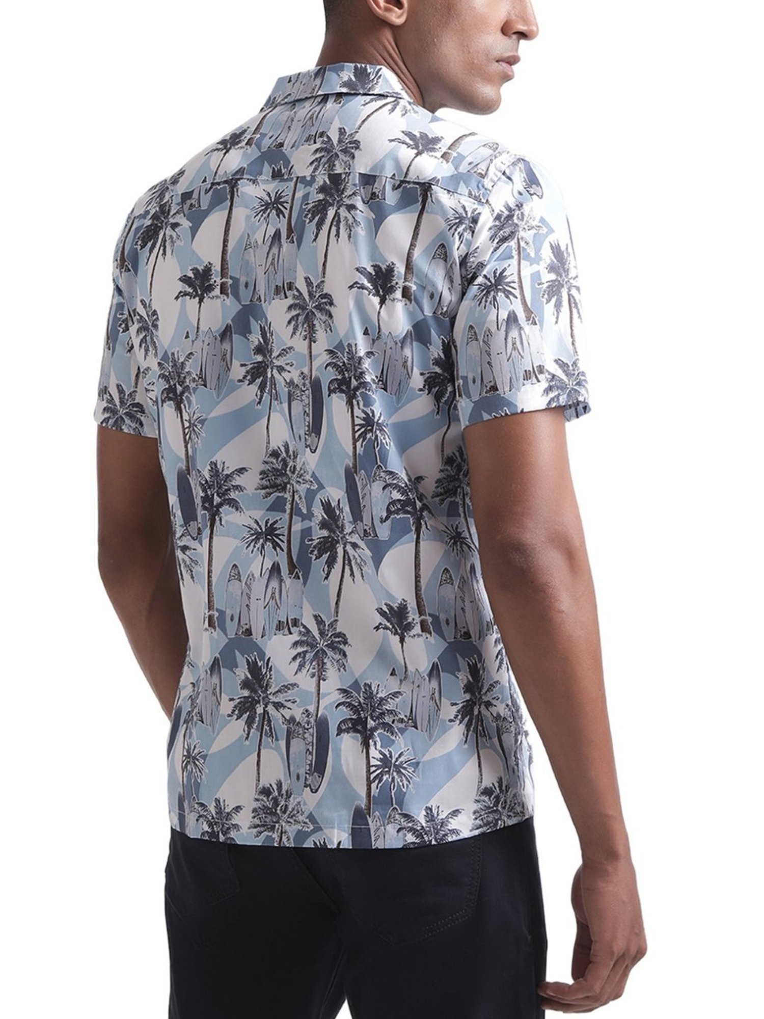 Matinique Blue Regular Fit Printed Shirt