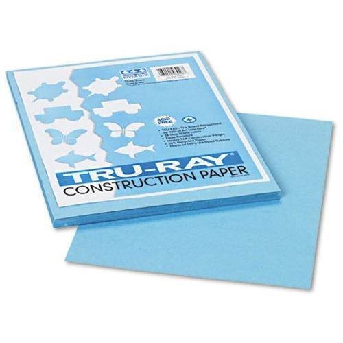 Pacon 103016 Tru-Ray Construction Paper, 76 lbs., 9 x 12, Sky Blue, 50 Sheets/Pack