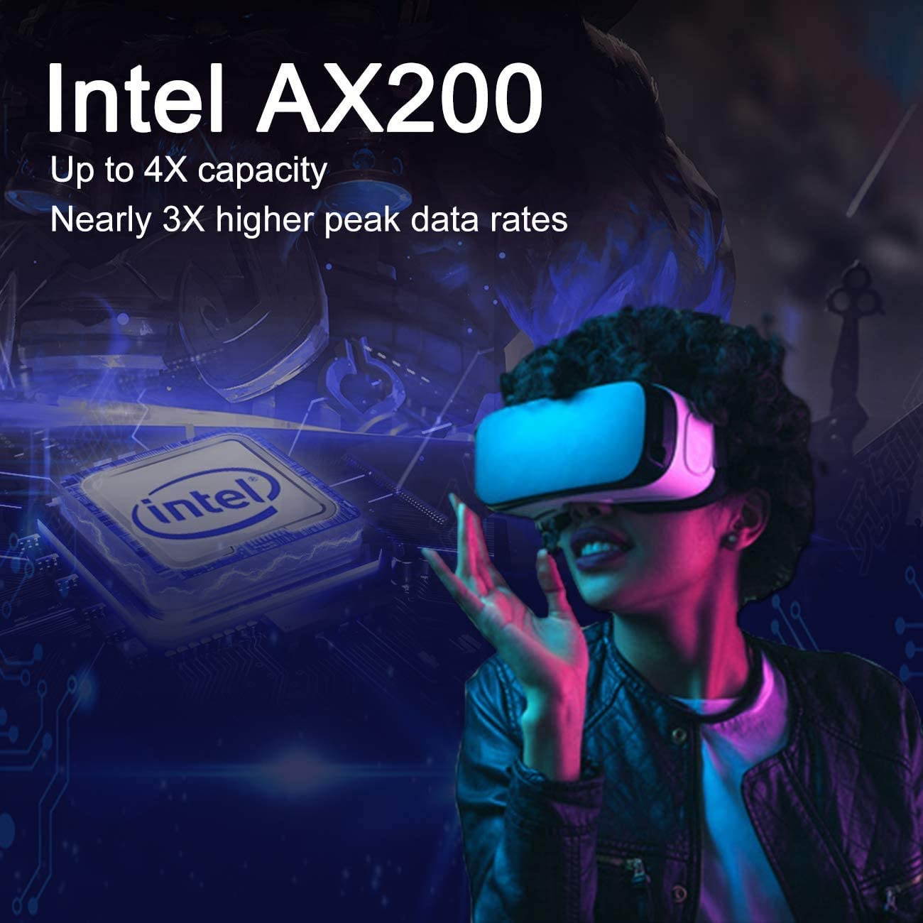 Wifi Adapter, PCIe WiFi 6 Card Bluetooth 5.0 AX 3000 Mbps AX200 Dual Band 5.GHz/2.4GHz PCI-E Wireless WiFi Network Adapter Card for Desktop Windows 10 64-bit